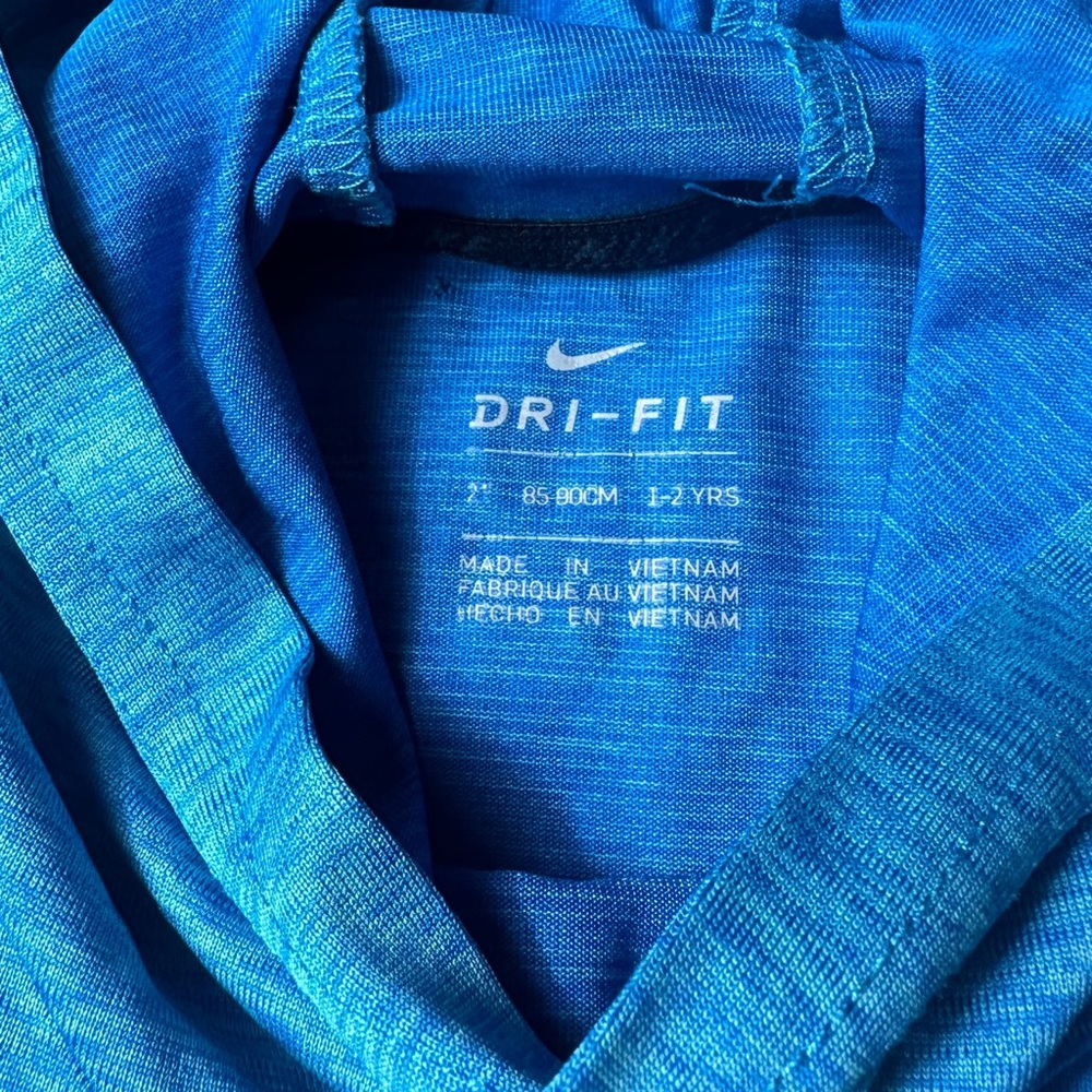Toddler Girl Nike Dri Fit Blue Long Sleeve Hoodie Shirt Size 1-2 Years 2T - Picture 6 of 7